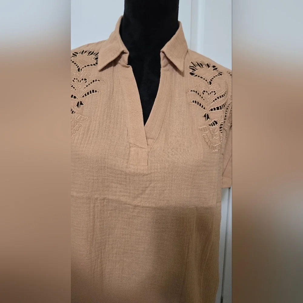 EASEL Embroidered Shirt Dress #484-489 - Picture 8 of 12